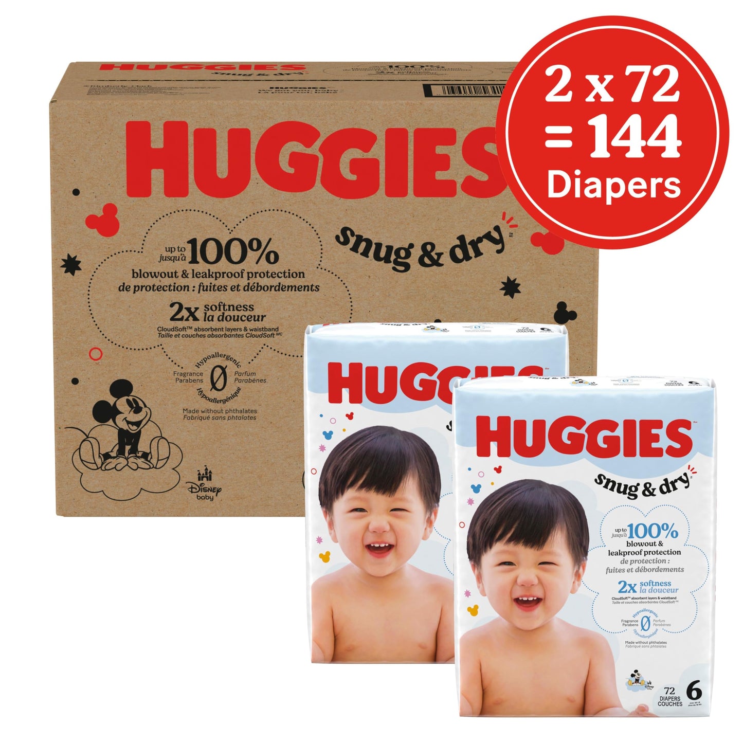 Huggies Size 1 Diapers, Snug & Dry Newborn Diapers, Size 1 (8-14 lbs), 38 Count, Packaging May Vary