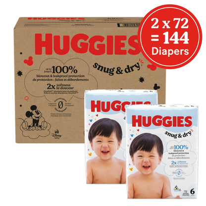 Huggies Size 1 Diapers, Snug & Dry Newborn Diapers, Size 1 (8-14 lbs), 38 Count, Packaging May Vary