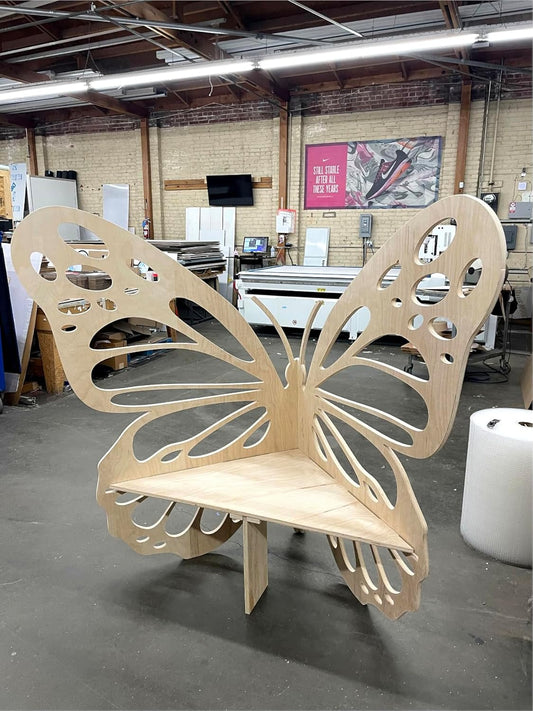 Wooden Butterfly Bench - Butterfly Chair for Bridal Shower, Baby Shower