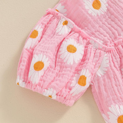 FIOMVA Summer Chicken Baby Clothes Newborn Baby Girl Farm Outfit Toddler Short Sleeve Bubble Romper Infant Bodysuit