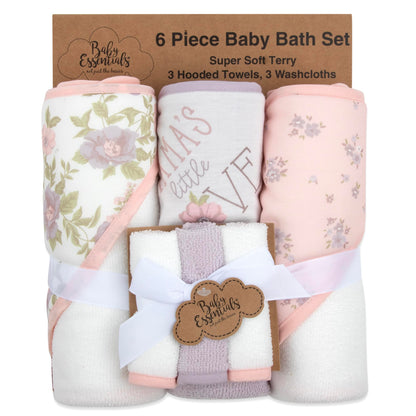 Hooded Baby Bath Towel and Washcloth 6 Piece Set for Newborns, Infants & Toddlers, Boys & Girls Baby Hooded Towels Set
