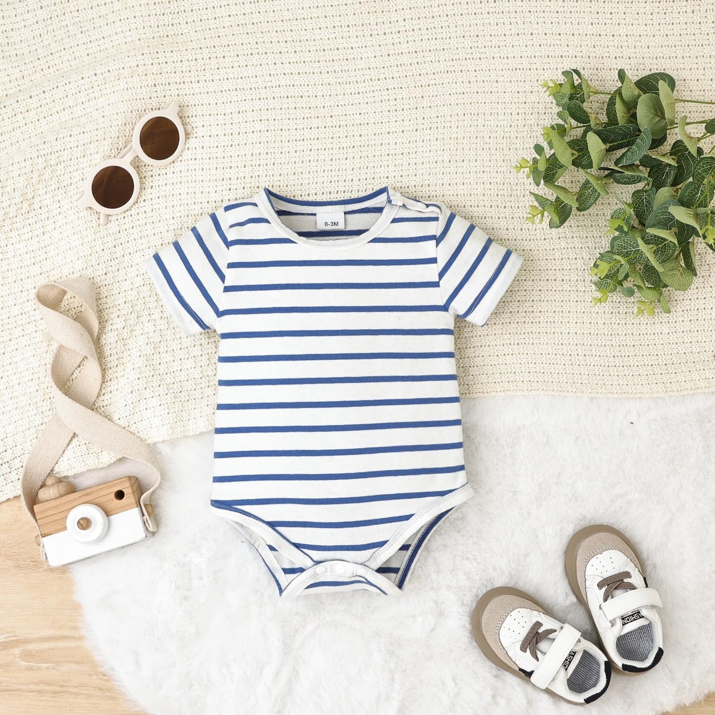 Baby Boy Clothes Infant Summer Outfits Short Sleeve Striped Romper Cute Cartoon Dog Overall Pants Set 2pcs 0-18 Months