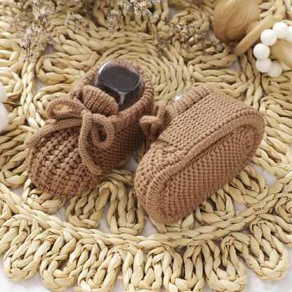 DovFanny Baby Booties Newborn Baby First Shoes Cozy Warm Knit Soft Booties for Toddler Infant Boy Girl