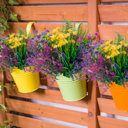 12 Bundles Artificial Flowers Outdoor UV Resistant Fake Plastic Plants Indoor Outside Hanging Plants Garden Porch Window Box Home Wedding Farmhouse Festive Shrub Decor (Pink)