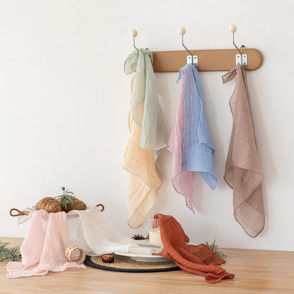 Cheesecloth Napkins 17x17 Inches Spring Cloth Handmade Washable Reusable for Mothers Day Lunch Dinner Wedding Baby Bridal Shower Party Rustic Boho Decorations Bulk Set of 6 Pink