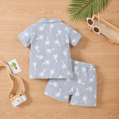 Yvowming Toddler Baby Boy Clothes Kids Summer Truck Print T Shirt Short Set with Pockets 0-4T