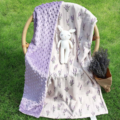 LifeTree Minky Baby Girl & Boy Blankets, Soft Double Layer Swaddle Blankets, Muslin Front and Dotted Fleece Backing Receiving Bed Throw Blanket for Newborn Unisex, 31X40 Inches, Bear Pattern