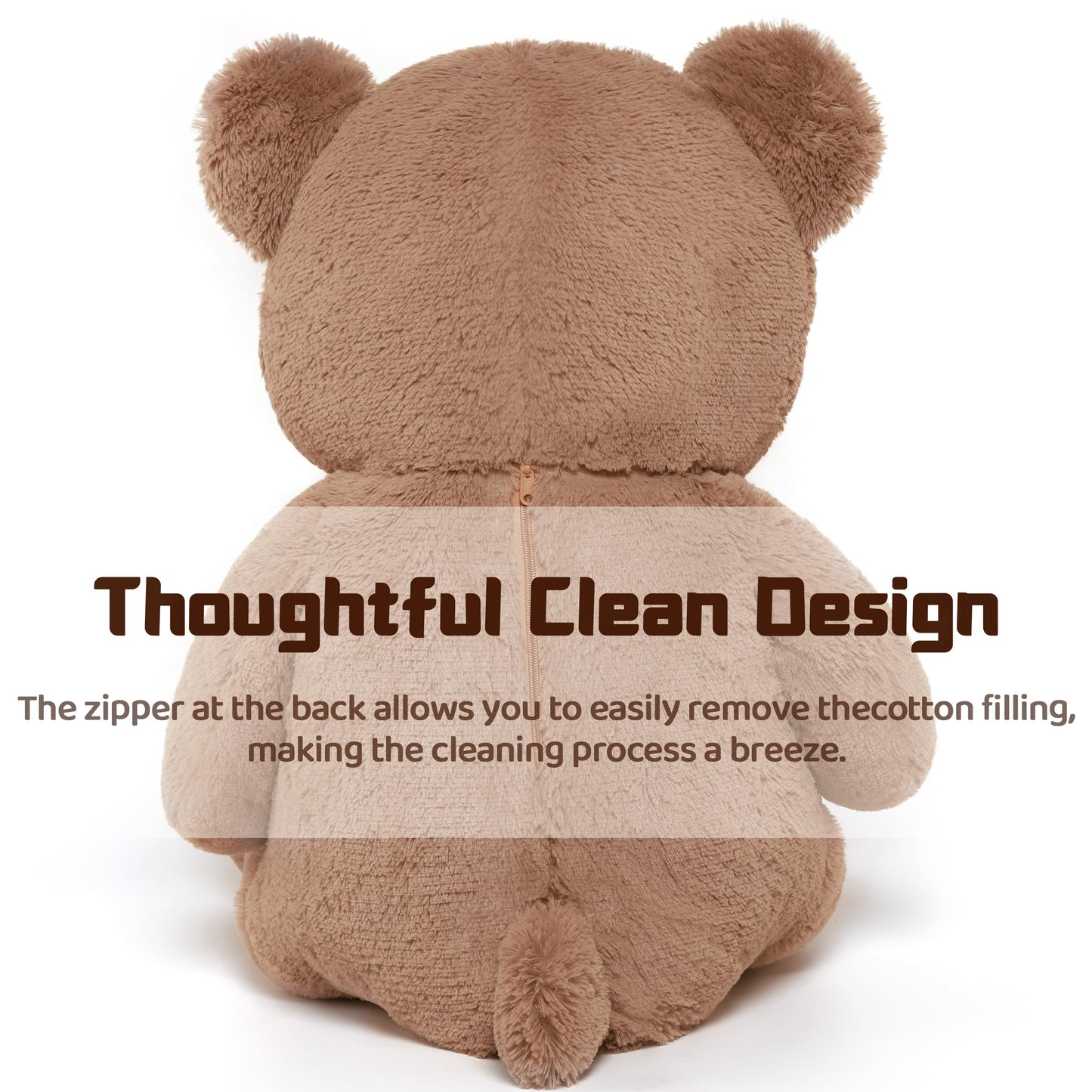 Tezituor 59" Gaint Teddy Bear Stuffed Animal,5ft Life Size Big Teddy Bears,Light Brown Cute Soft Plush Toy,Gifts for Kids Girls Boys Girlfriend Valentine,Christmas,Birthday,Baby Shower,Wedding Party