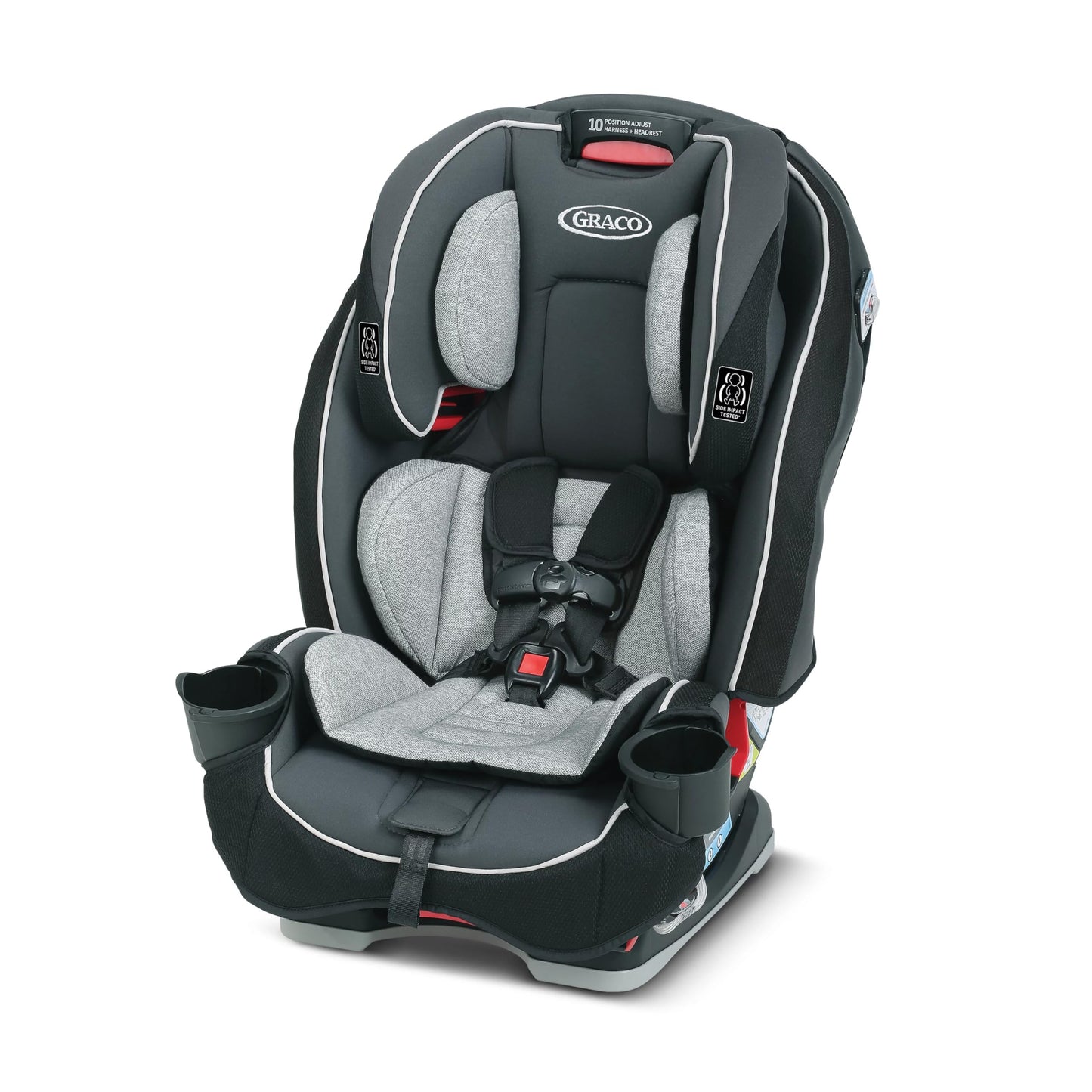 Graco SlimFit 3-in-1 Convertible Car Seat, Space Saving Design, Forward & Rear-Facing, Highback Booster Option – Purple