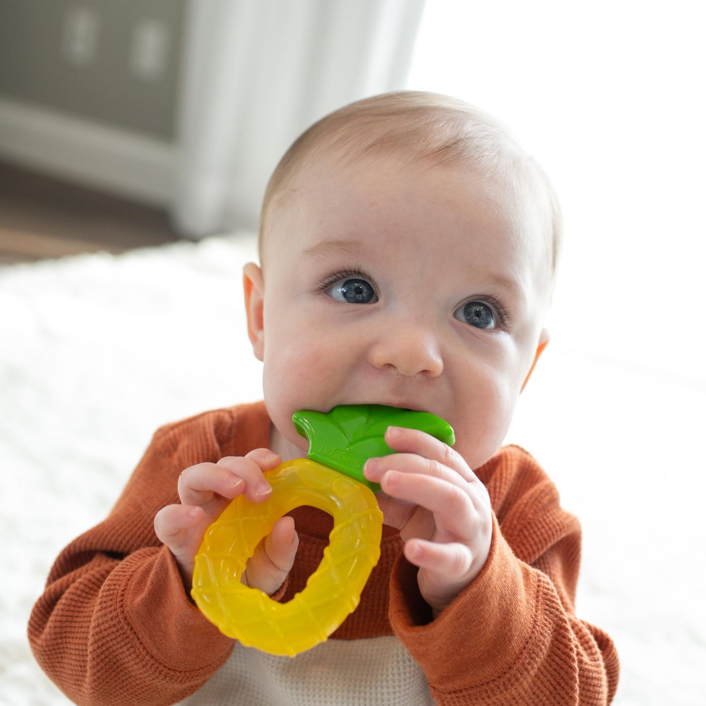 Dr. Brown's AquaCool Water-Filled Baby Teether, Cools & Massages Sore Gums, BPA Free, Pineapple and Apple, 2 Pack, 3m+