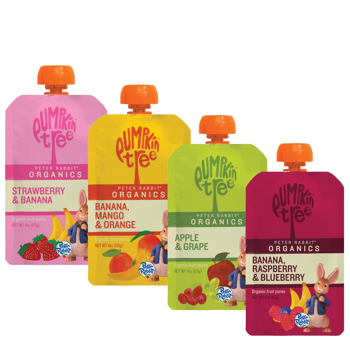 Peter Rabbit Organics Fruit Vegetable, Squeezable Pouches, 4 Ounce (Pack of 18)