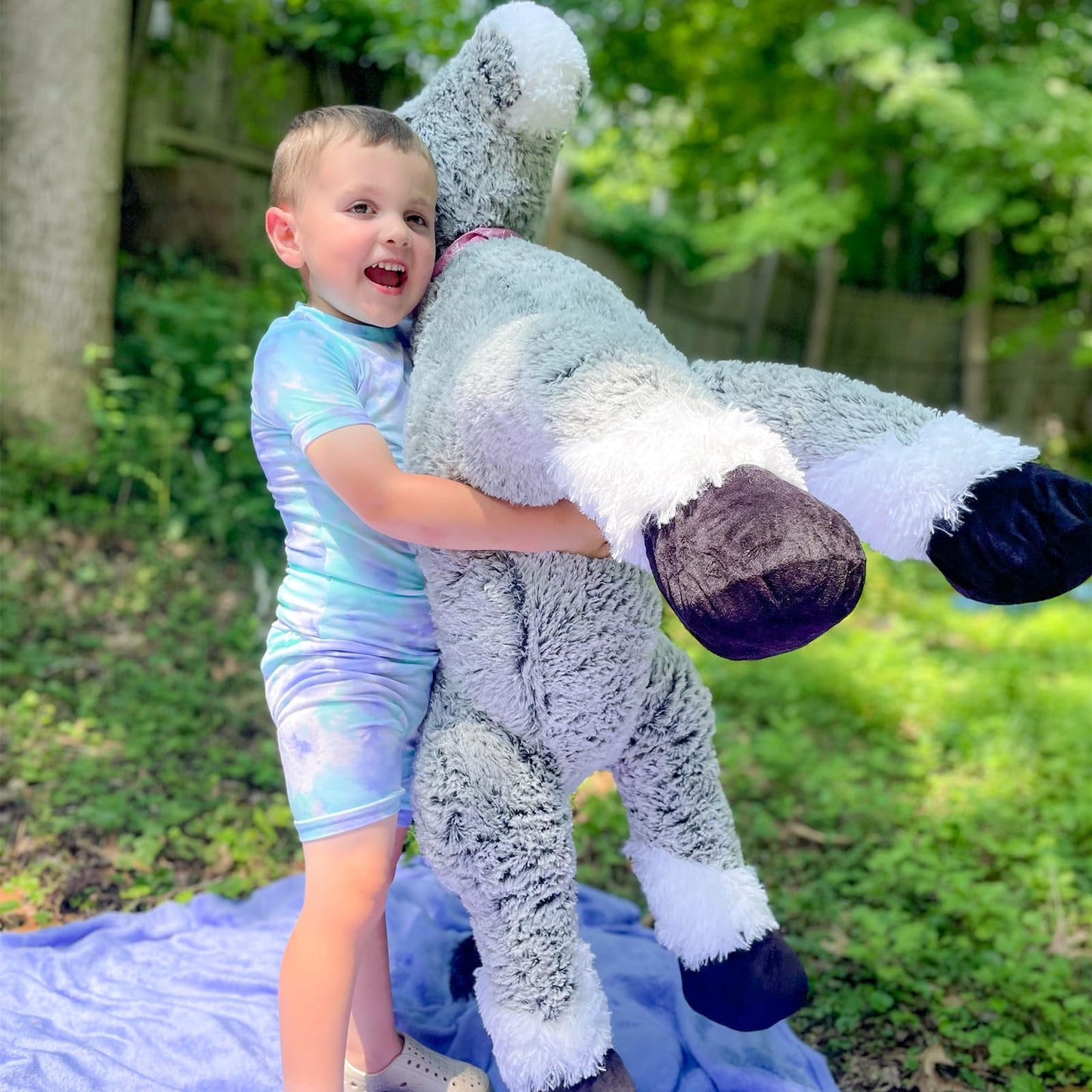 Tezituor Giant Stuffed Animal, 4ft Large Brown Pony Plush Toy, 47 inch Horse Plush Pillow Gift for Boys Girls