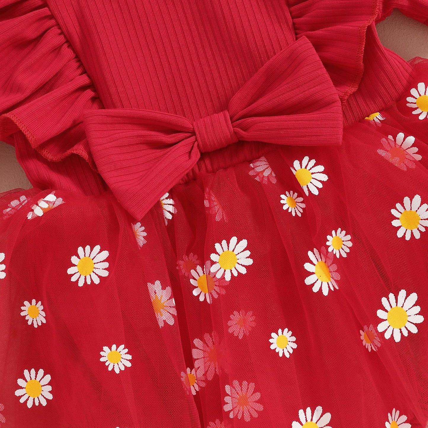 Baby Girls Daisy Romper Bowknot Bodysuit+Headband Short Sleeve Playsuits Floral Jumpsuit Infant Summer Clothes