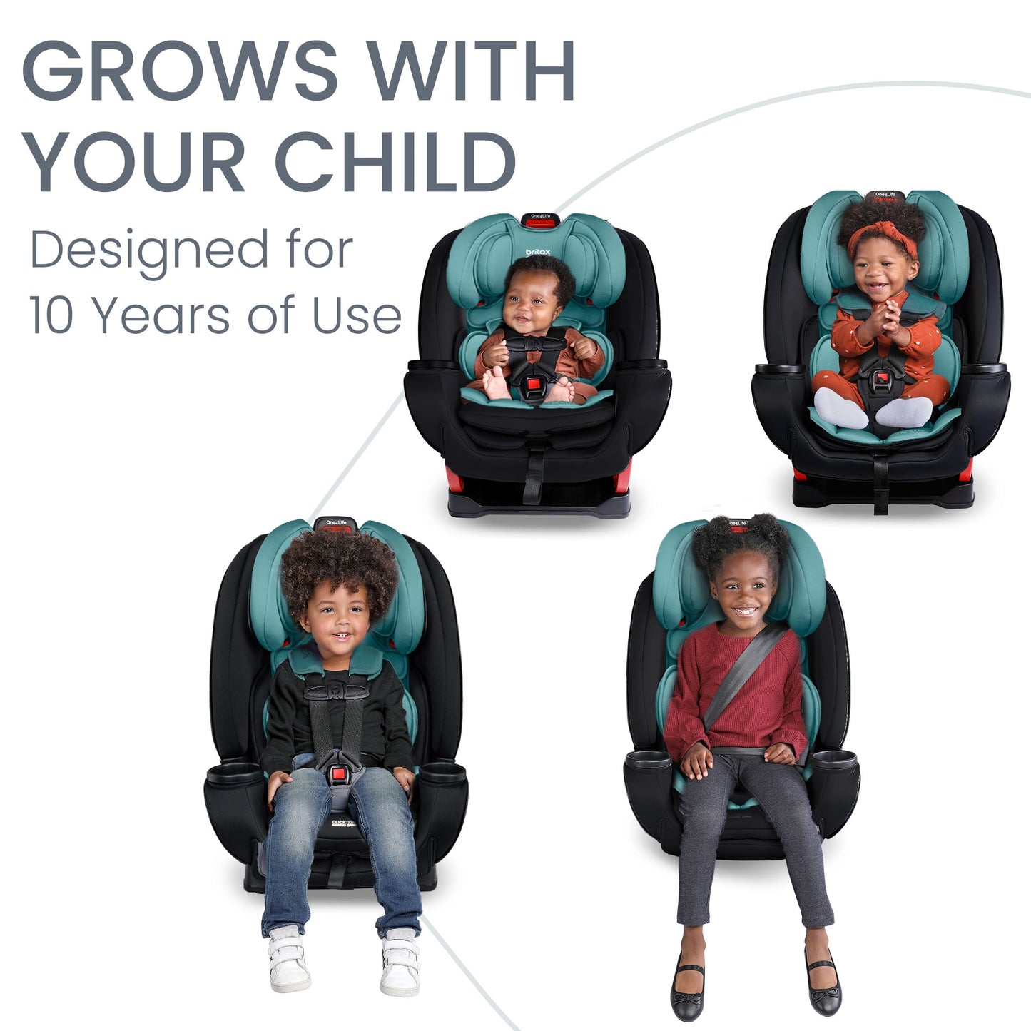 Britax One4Life Convertible Infant Car Seat, 10 Years of Use from 5 to 120 Pounds, Converts from Rear-Facing to Forward-Facing Booster Seat, Machine-Washable Fabric, Glacier Graphite