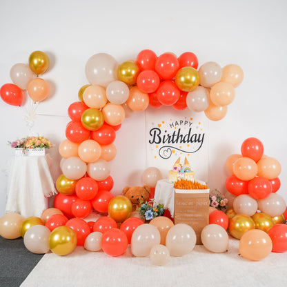 Ivory White Balloon Arch Kit,Boho Balloon Garland with Pastel Orange Cream Beige Champagne Gold White Sand Balloons for Neutral Baby Shower Wedding Boho Bridal Party Decorations