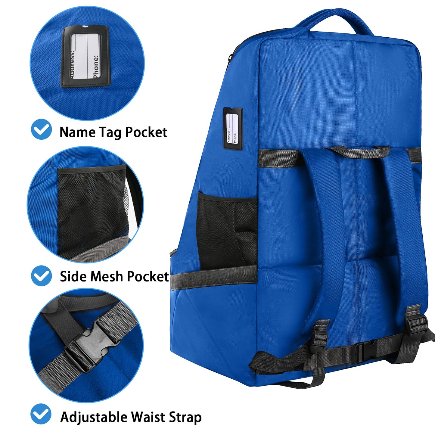 YOREPEK Padded Car Seat Travel Bag Backpack for Airplane, Heavy Duty Car Seat Bags for Air Travel, Carseat Cover for Airplane Travel with Shoulder Strap, Car Seats Carrier for Airport, Black