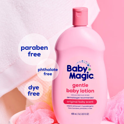 Baby Magic Gentle Baby Lotion 9oz Vitamins & Aloe Free of Parabens, Phthalates, Sulfates and Dyes, Camellia Oil & Marshmallow Root, 9oz (Pack of 1)