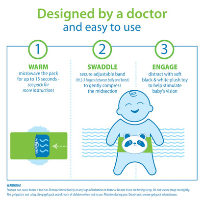 Dr. Brown's Infant Gripebelt Heated Belly Band, Soothe Baby's Tummy with Gentle Warmth and Compression, Hedgehog, 0m+