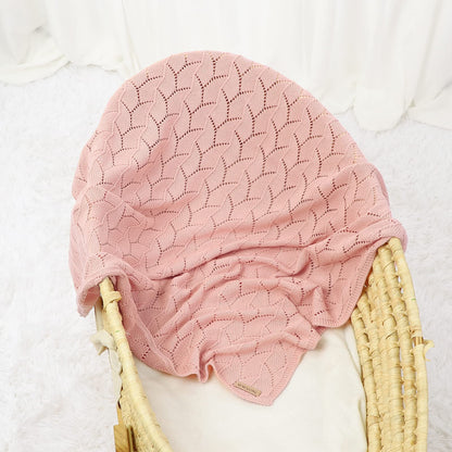 mimixiong 100% Pure Cotton Baby Blanket Extra Soft Cellular Neutral Swaddle Receiving Crib Blanket for Newborn Baby Boy Girl Size 30 x 40 inches (Pink)