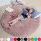 Pink Round Area Rugs 6Ft for Bedroom Living Room, Big Fluffy Shag Circle Rug for Kids Playroom, Cute Preppy Room Decor for Teen Girls, Cozy Fuzzy Furry Plush Carpets for Baby Nursery, Dorm, Classroom