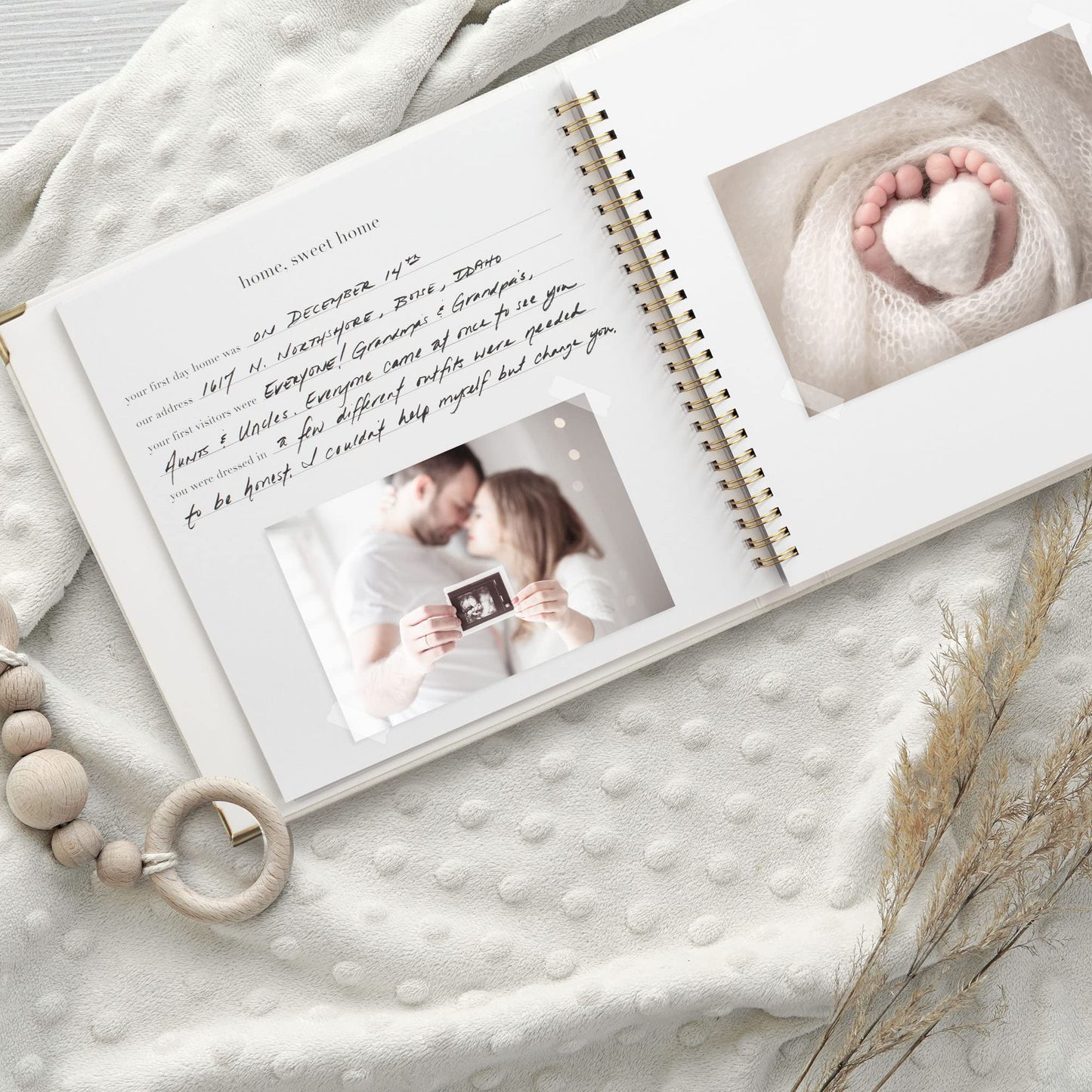 Keepsake Baby Memory Book for Boys and Girls – Timeless First 5 Year Baby Book – Neutral Journal Scrapbook or Photo Album - Record a Milestone for Every Event from Birth to Age 5