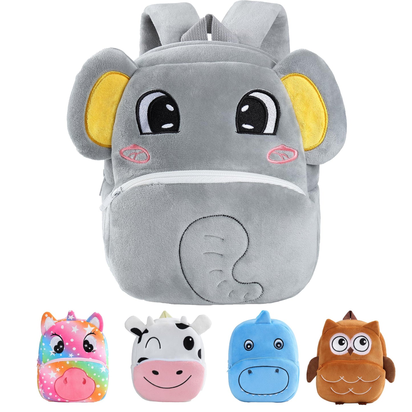 MICHLEY Toddler Backpack Plush Animal SchoolBag Cartoon Girls Travel Bag Mini Baby Daypack for Kids Kindergarten Pre School Bags, Cow