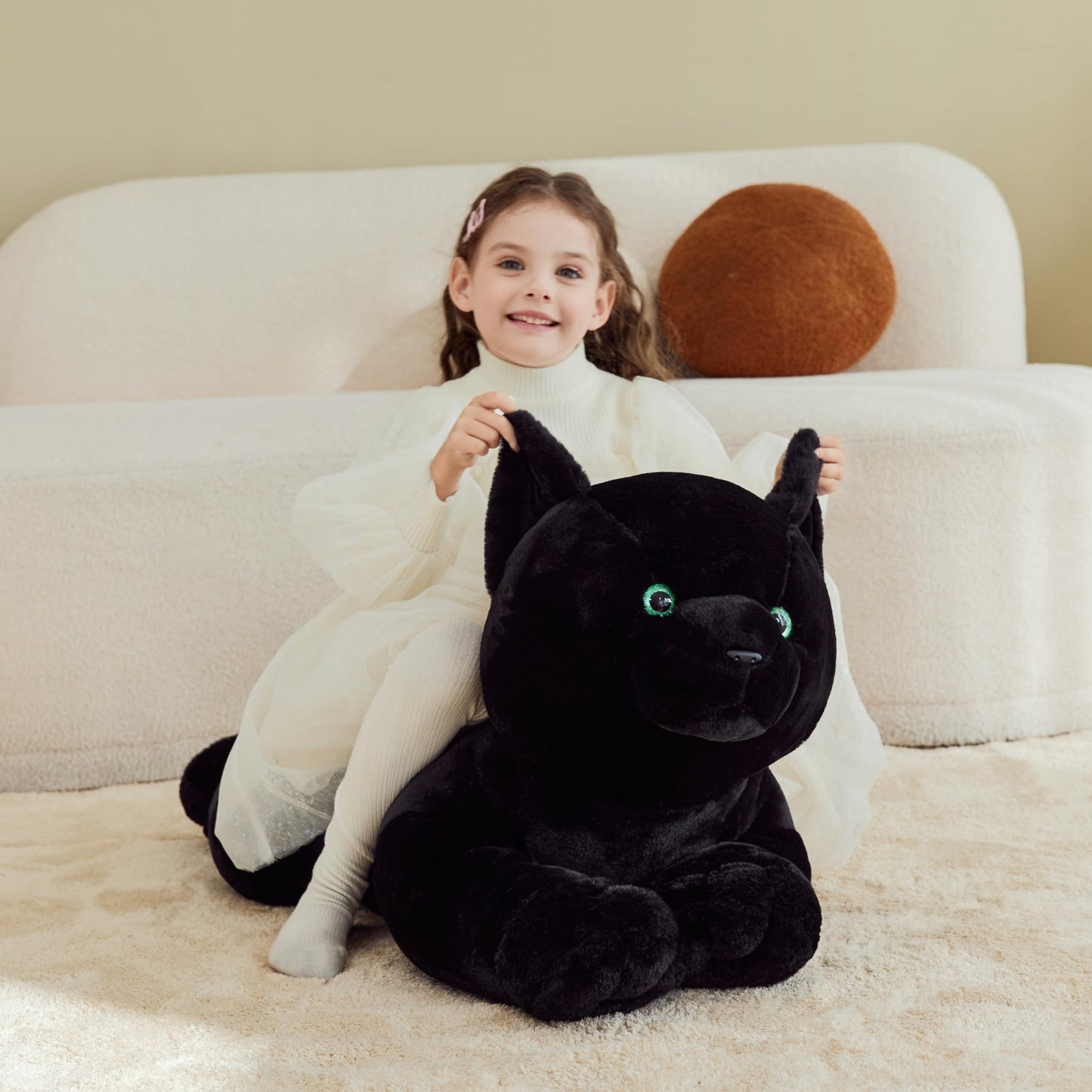 IKASA Giant Cat Stuffed Animal Plush Toy,Big Large Jumbo Soft Toys,30" Cute Huge Size Fluffy Plushy Fat Plushie,Gifts for Kids
