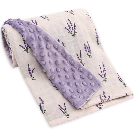 LifeTree Minky Baby Girl & Boy Blankets, Soft Double Layer Swaddle Blankets, Muslin Front and Dotted Fleece Backing Receiving Bed Throw Blanket for Newborn Unisex, 31X40 Inches, Bear Pattern