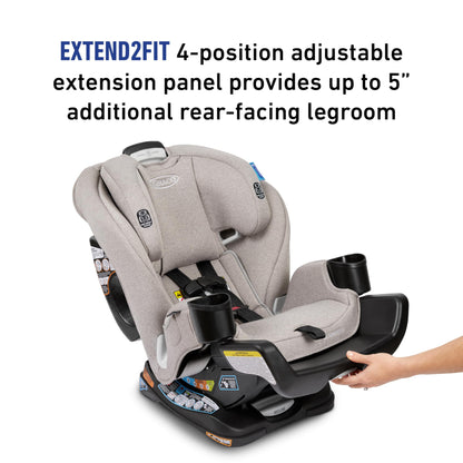 Graco Extend2Fit 3-in-1 Convertible Baby Car Seat, Rear and Forward Facing, Adjustable Extension Panel for Extra Legroom, Talia