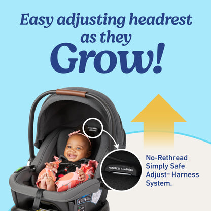 Graco Gomax Infant Car Seat, Orchid Haze, Lightweight, Reclining Rear Facing Car Seat Installs Without a Base