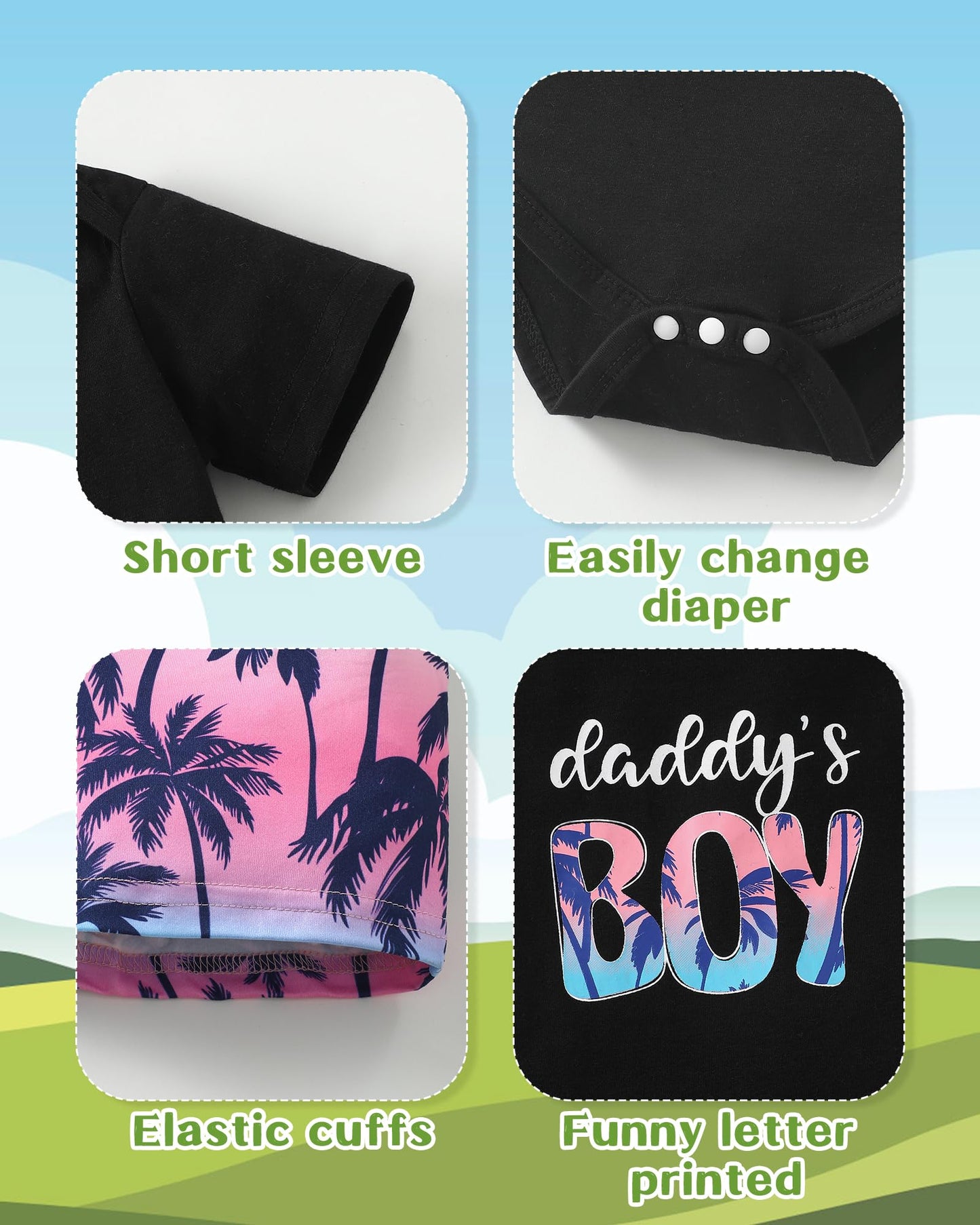 NZRVAWS Newborn Baby Boy Clothes Letter Printed Romper Shorts Summer Infant Outfits Camo Clothing Set 0 3 6 9 12 Months