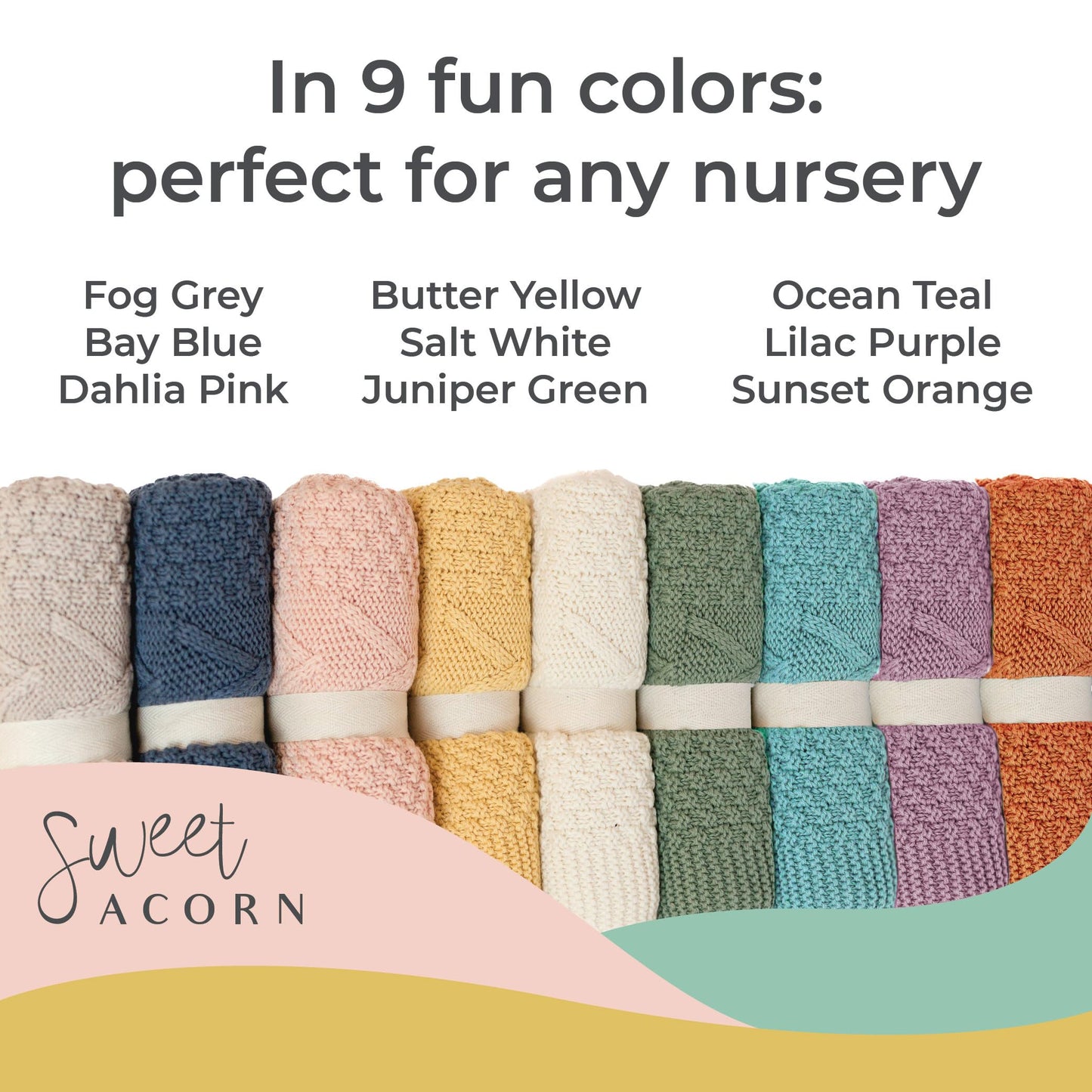 Knit Baby Blanket in Elegant Pattern, Organic Cotton Blankets for Crib or Stroller, Receiving Blankets - Salt White