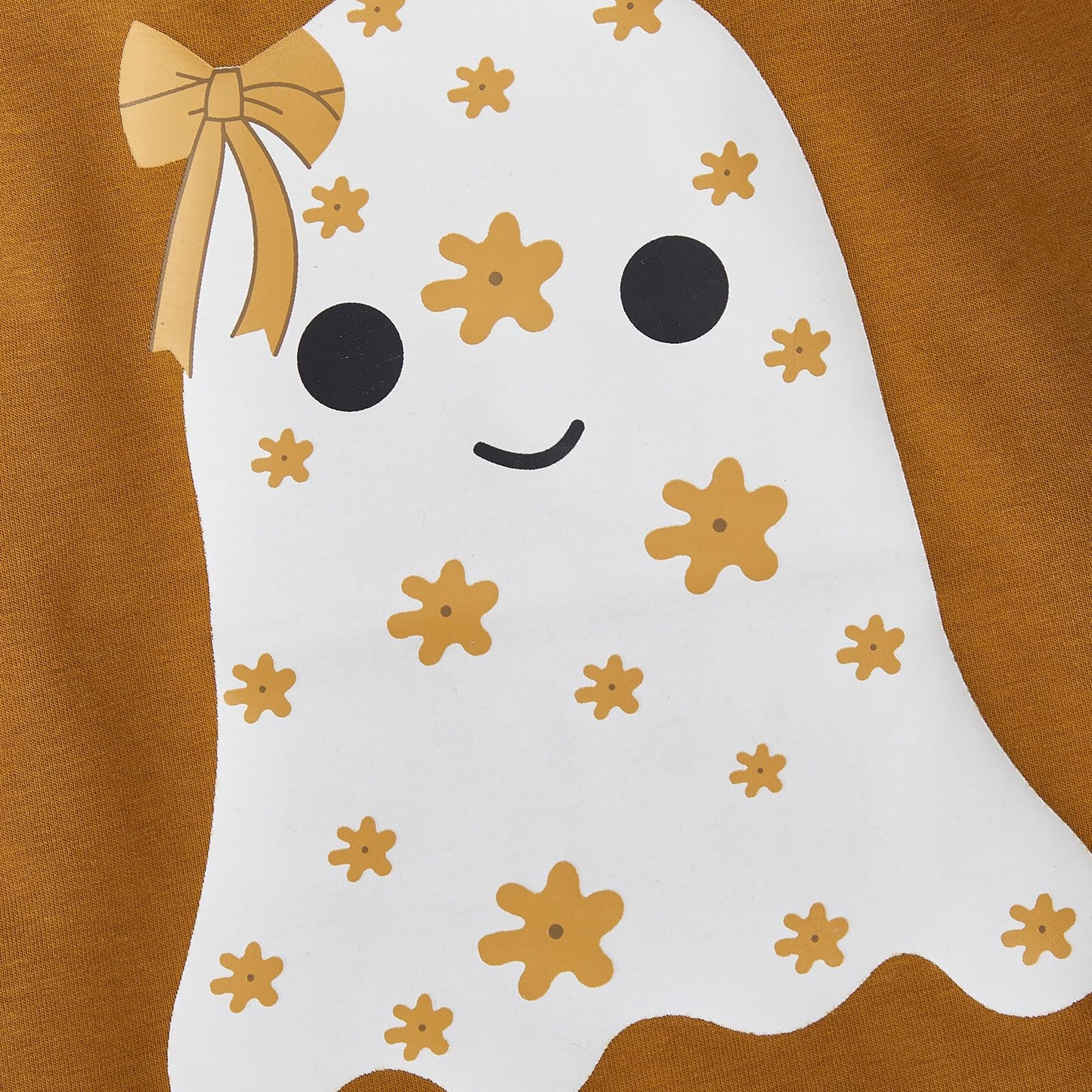 Newborn Boy Girl Halloween Outfit Flower Ghost Print Bodysuit Bow Sweatshirt Romper Halloween Clothes