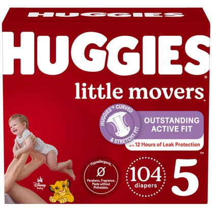 Huggies Size 6 Diapers, Little Movers Baby Diapers, Size 6 (35+ lbs), 108 Count, Packaging May Vary