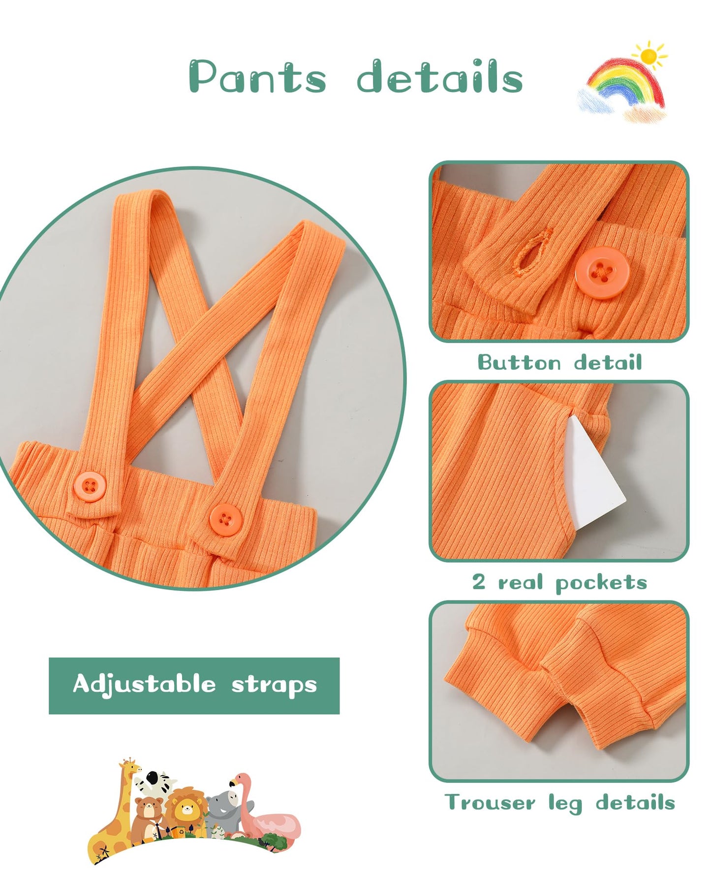 SANMIO Baby Boy Clothes 0-18 Months Newborn Outfits Short Sleeve Romper Top and Suspender Pants Baby Boy Summer Clothing 2Pcs