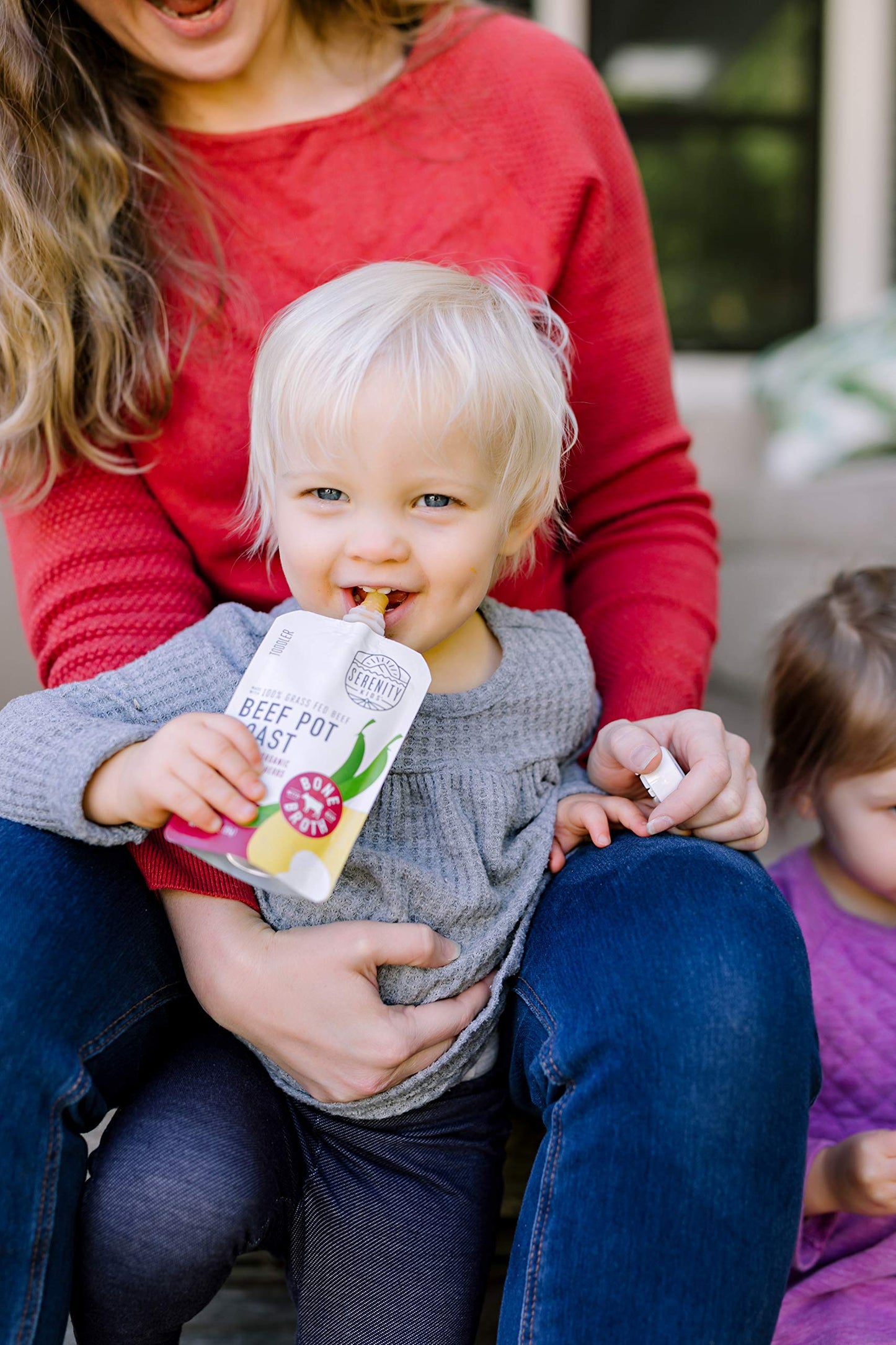 Serenity Kids 7+ Months Bone Broth Puree Made With Organic Veggies - Clean Label Project Purity Award Certified - 3.5 Ounce BPA-Free Pouch - Grass Fed Beef Pot Roast - 12 Count - Baby Food Pouch