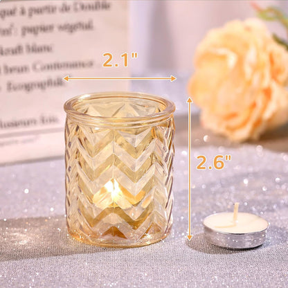 LAMORGIFT 12 PCS Blue Tealight Holders - Blue Votive Candle Holders for Wedding Party Decorations - Bulk for Wedding Reception, Bridal Shower, Baby Shower Party Decor