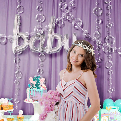 Decor365 Under The Sea Party Decorations White Bubble Garlands Little Mermaid Birthday Decoration Bday Hanging Streamer Beach Banner Underwater Backdrop Kids Ocean Party Supplies