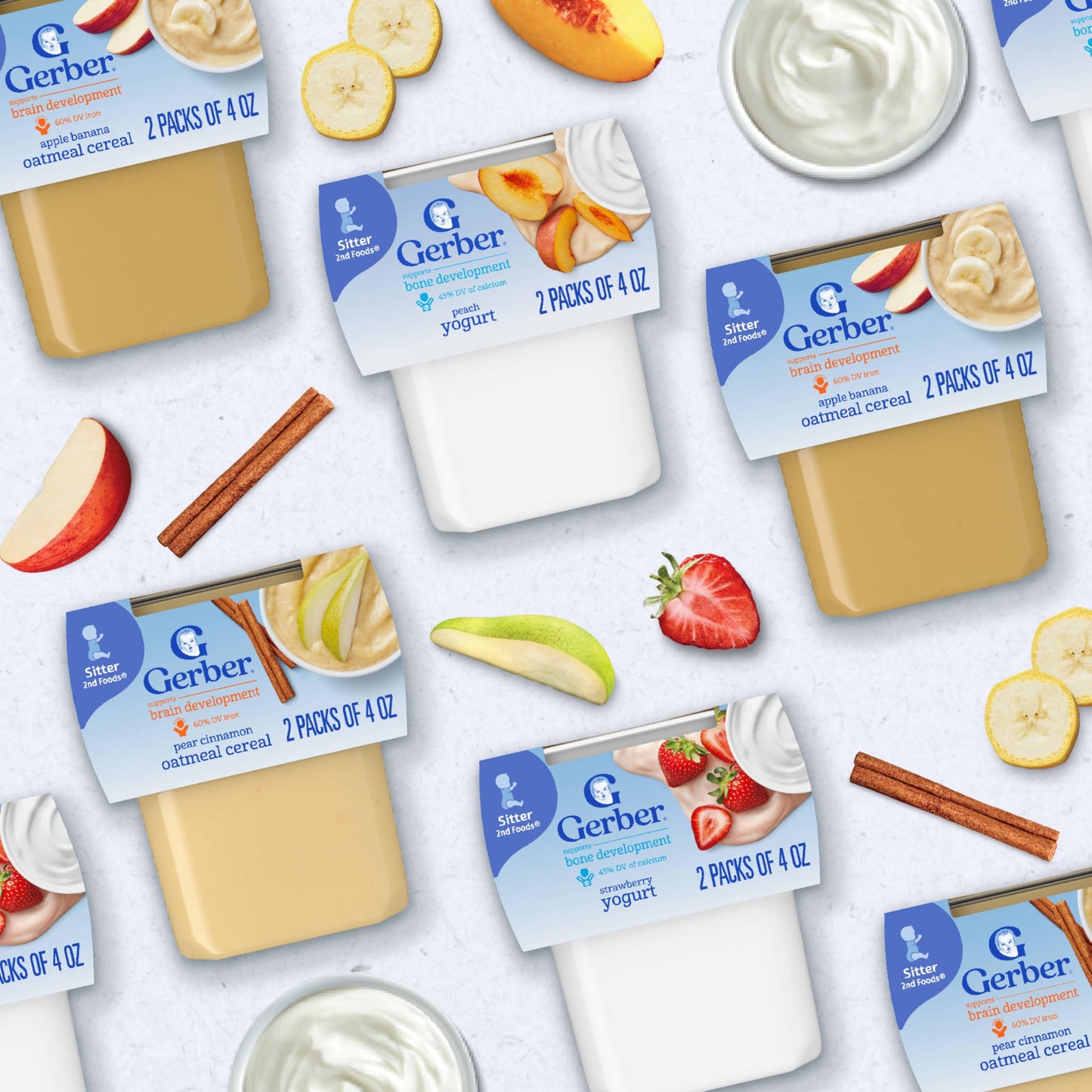 Gerber Baby Food, Yogurt Blends Snack, Banana, 2nd Foods, Baby Snacks, Baby Yogurt, Baby Food Stage 2, No Artificial Flavors or Sweeteners, No Preservatives, 4 oz Tubs (Pack of 2)