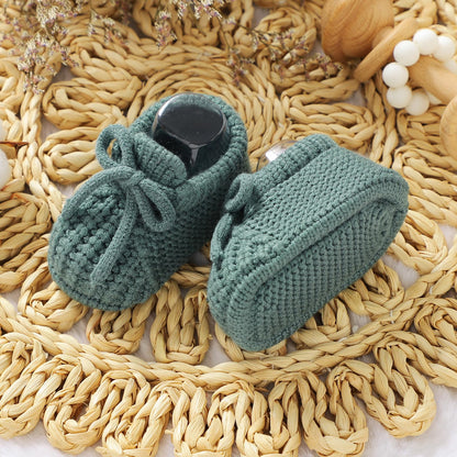 DovFanny Baby Booties Newborn Baby First Shoes Cozy Warm Knit Soft Booties for Toddler Infant Boy Girl