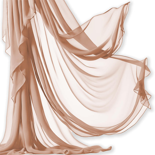 Barcelonetta | Chiffon Fabric | Decoration, Drapery Fabric | Wedding, Gender Reveal, Baby Shower, Birthday | for Arbor, Arch, Canopy, Table and Chair Decoration (Dusty Rose, 10 Yards)