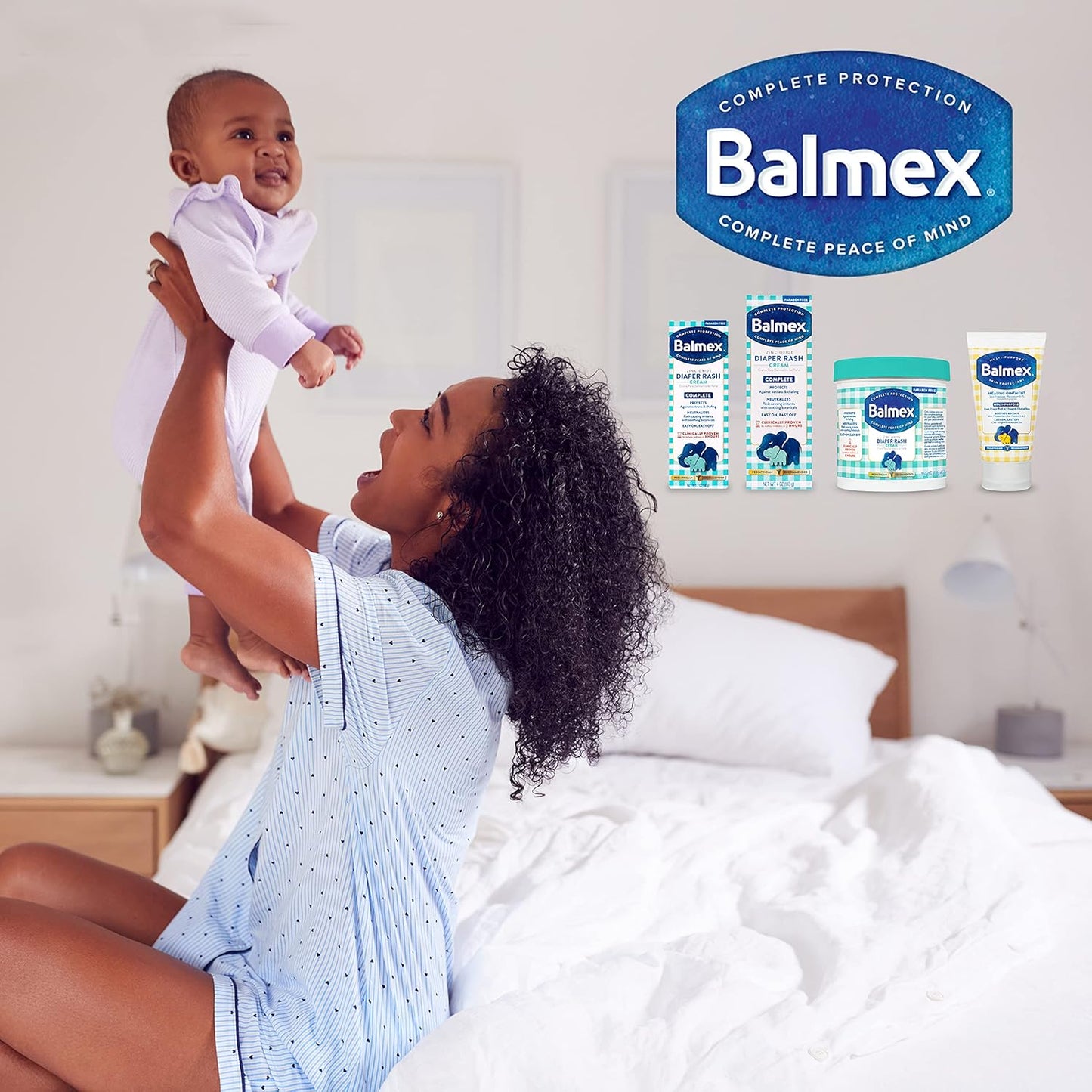 Balmex Complete Protection Daily Baby Diaper Rash Cream, Clinically Proven To Reduce Redness in Just One Use*, with Zinc Oxide + Botanicals, Pediatrician-Recommended, 4oz, 3 Pack