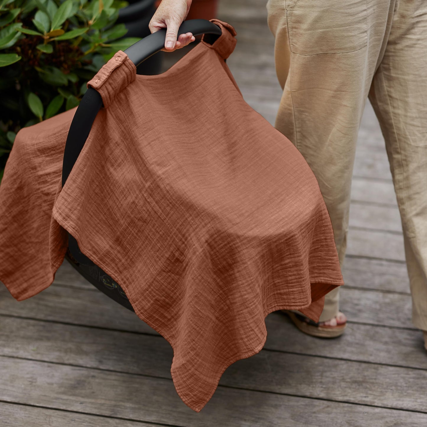 Car Seat Cover Baby - Organic Cotton - Carseat Covers Baby - Carseat Cover - Car Seat Canopy - Carseat Canopy - 100% Muslin Cotton, 43" x 32" (Soft Grey)