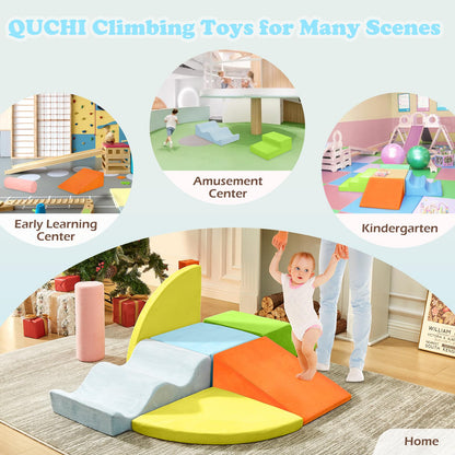 Climbing Toys for Toddlers, Toddler Climbing Toys Indoor, 7-Piece Soft Foam Climbing Blocks Set, Toddler Playtime Corner Climber Indoor Foam Play Gym for Climbing Crawling and Sliding