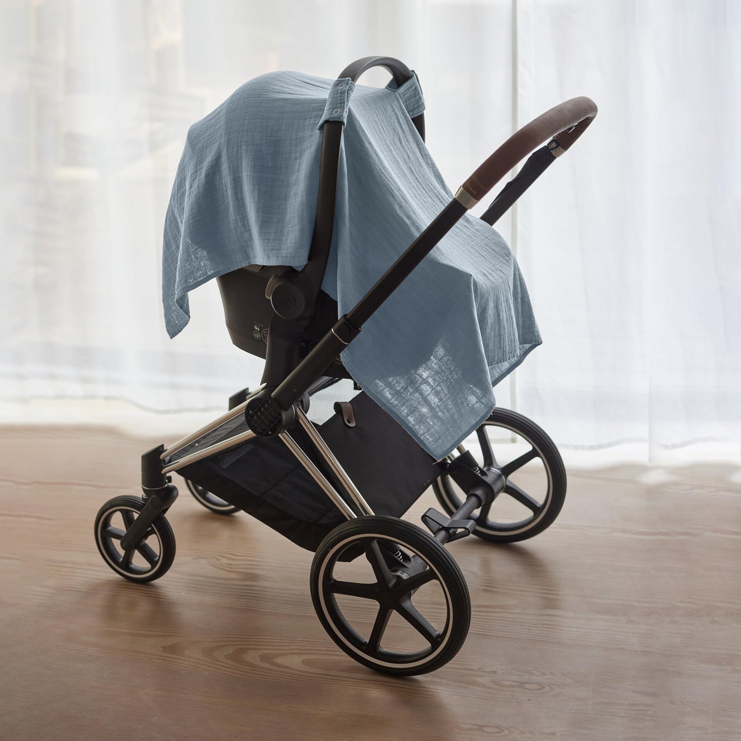 Car Seat Cover Baby - Organic Cotton - Carseat Covers Baby - Carseat Cover - Car Seat Canopy - Carseat Canopy - 100% Muslin Cotton, 43" x 32" (Soft Grey)