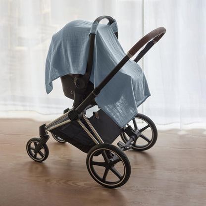Car Seat Cover Baby - Organic Cotton - Carseat Covers Baby - Carseat Cover - Car Seat Canopy - Carseat Canopy - 100% Muslin Cotton, 43" x 32" (Soft Grey)