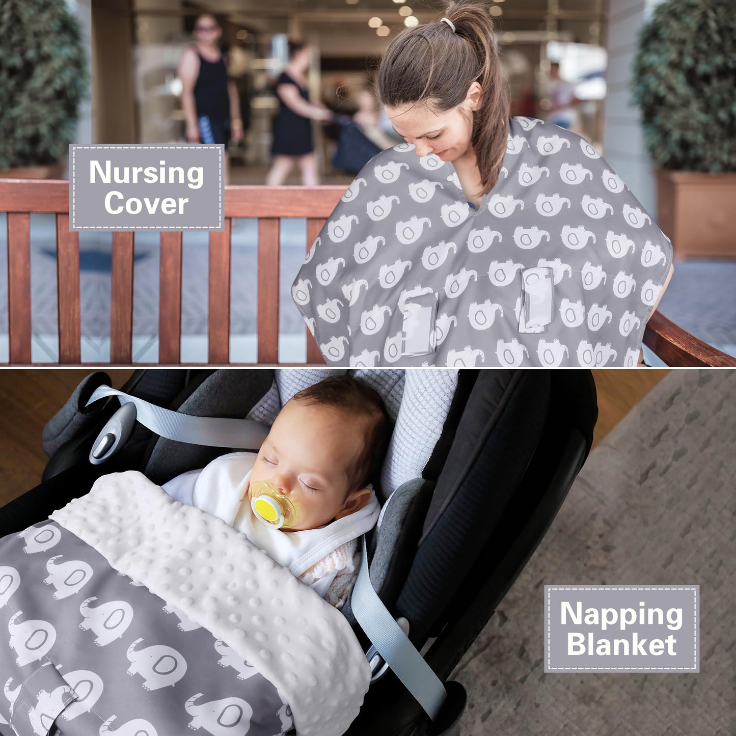 Rquite Car Seat Cover Baby, Carseat Covers Baby Boy, Minky Infant Car Seat Cover Winter, Peekaboo Opening Car Seat Canopy, Multi-use Baby Carrier, Stroller, Nursing Cover, Minky Blanket, Dinosaur