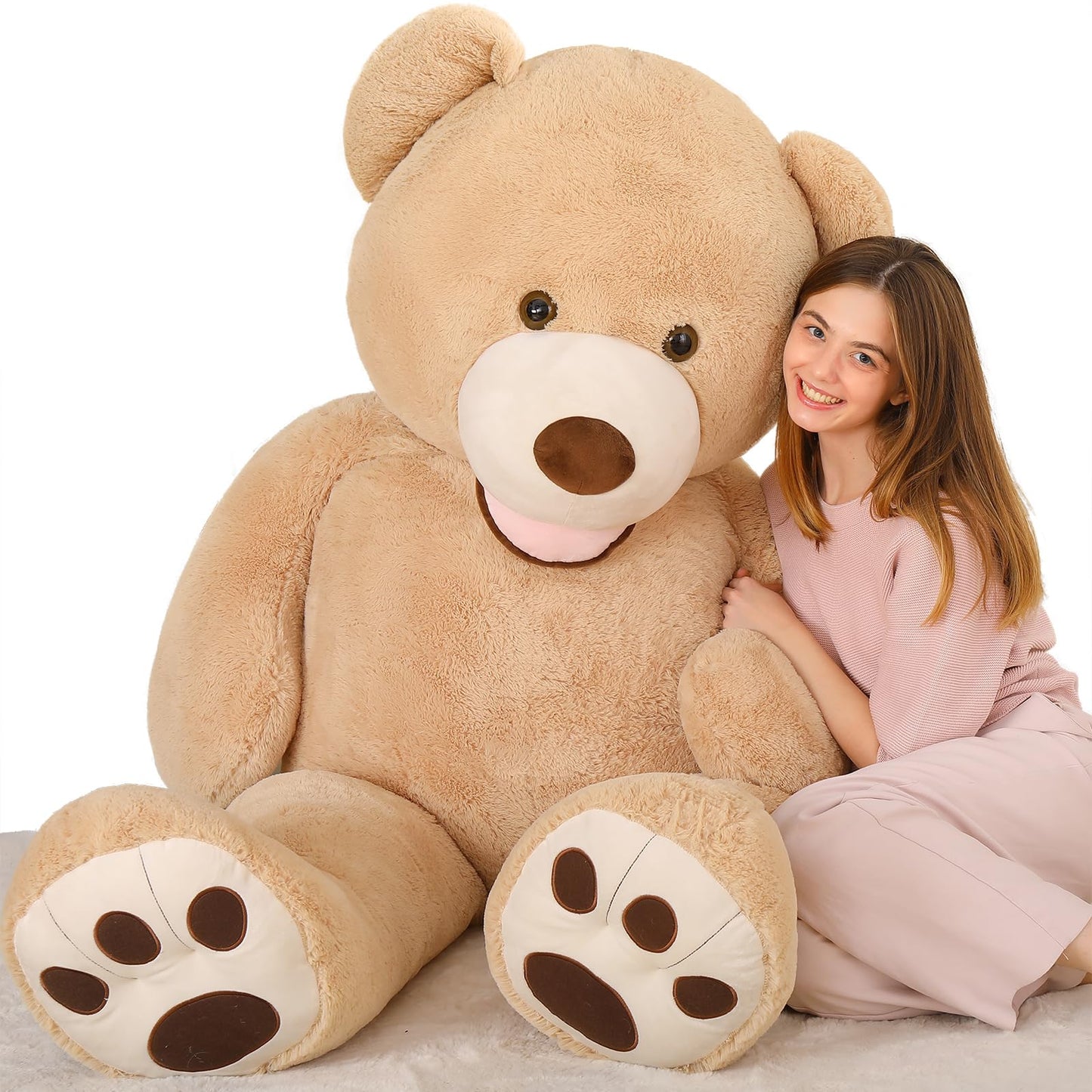 MaoGoLan Giant Teddy Bear Stuffed Animal, 10 Feet Tall, Jumbo Size Plush, Charming and Fluffy for Decorations, Celebrations, Valentine's Day