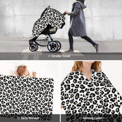 9CH Car Seat Covers for Babies, Peekaboo Opening Minky Car Seat Cover for Baby Mom Nursing Breastfeeding Covers, Winter Minky Baby Carrier Cover for Girls Boys (Black Star)