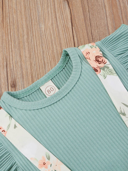 Mubineo Baby Girl Summer Clothes Romper Dress Outfits Cute Ruffle Floral Overalls Skirt Sets Newborn Outfit